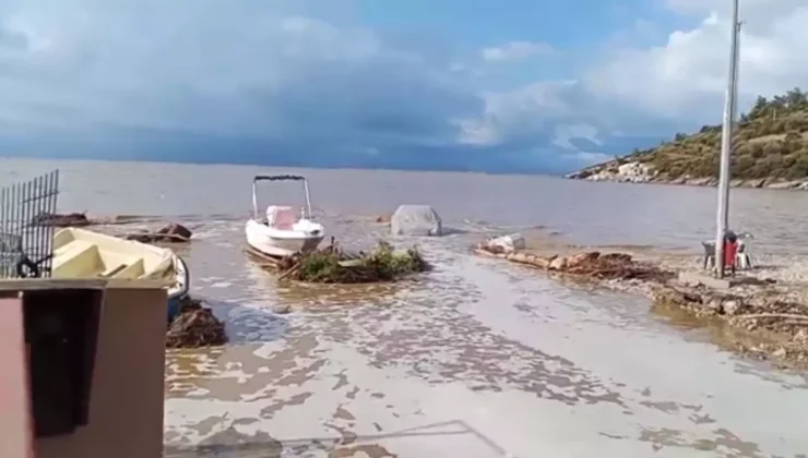 Menderes’te Sağanak Sonrası Yol ve Duvar Çöktü!