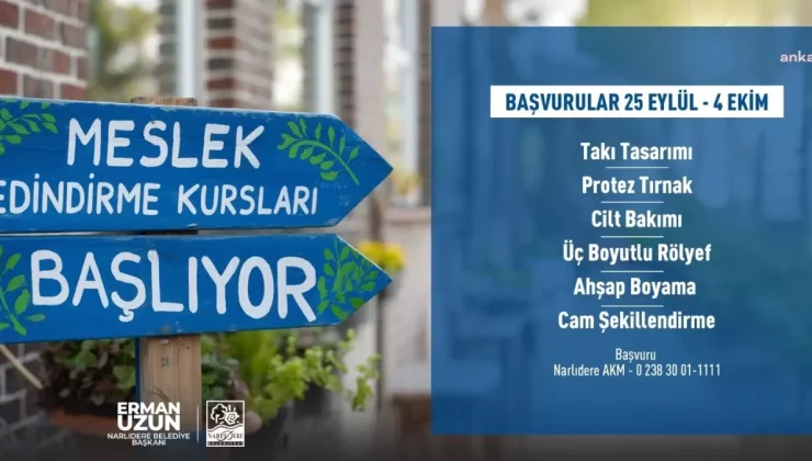 Narlıdere’de Ücretsiz Meslek Kursları Başlıyor!