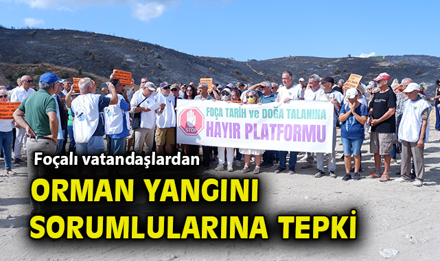 Foça’daki Yangın Protesto Edildi: Doğa Talana Hayır!