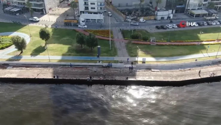 İzmir Kordon’da Beton Bariyerle Taşkın Önlemi!