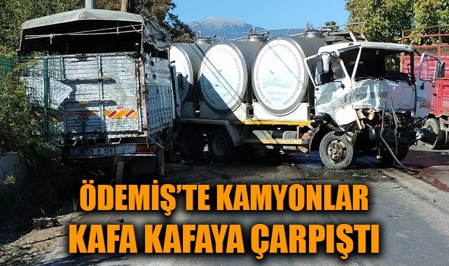 Ödemiş’te Kamyon Çarpışması: İki Sürücü Yaralı!