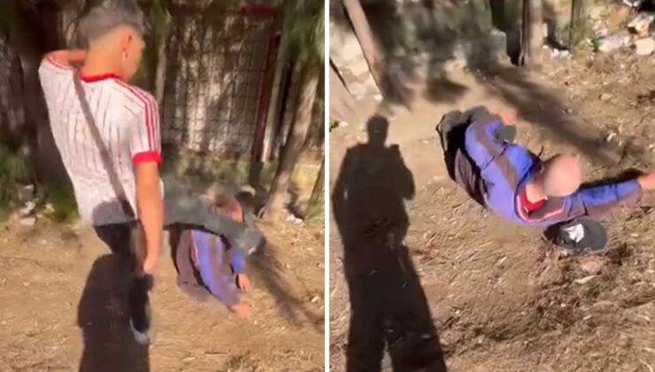 Gençlerden Yaşlı Adama Tekmeli Saldırı!